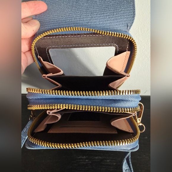 ENDAYCON Dusty Blue Crossbody Phone Purse Bag - Picture 3 of 4